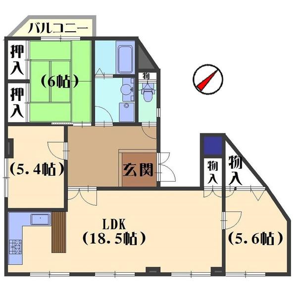 ラピス長岡(3LDK/3階)の間取り写真