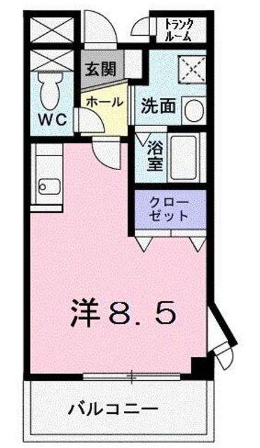 セルフィールAKAYAMA(ワンルーム/3階)の間取り写真