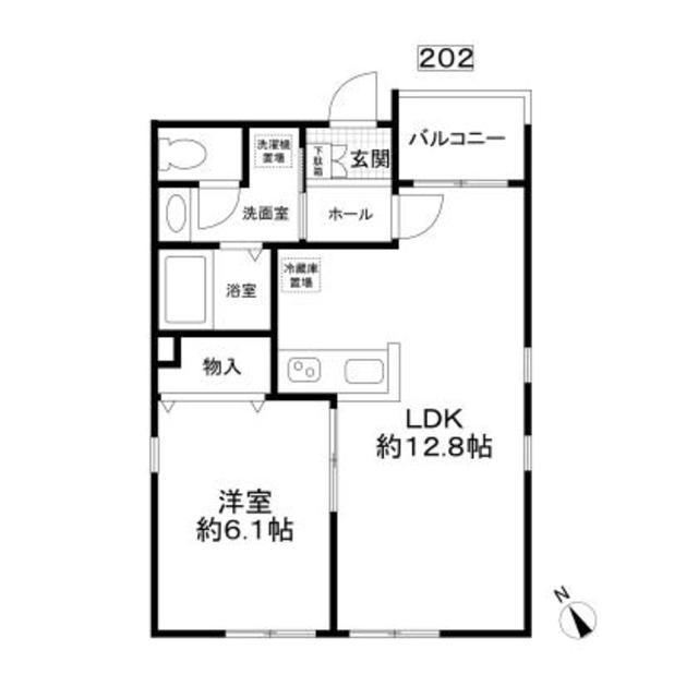 CASA NAKA(1LDK/2階)の間取り写真