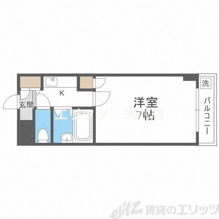 シャルム橋本III(1K/1階)の間取り写真