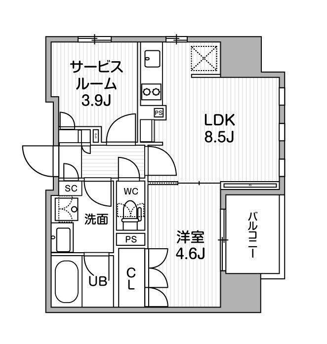 グランエール西日暮里ノース(1SLDK/6階)の間取り写真