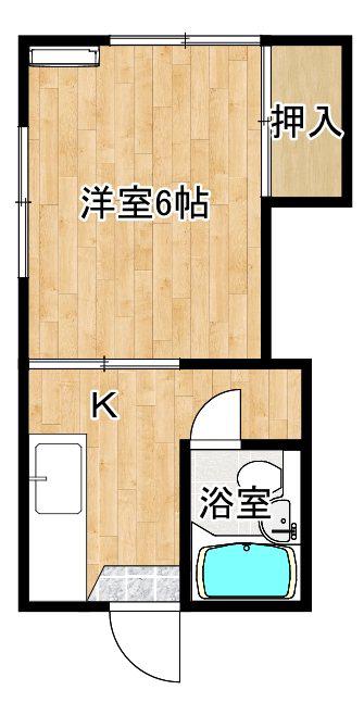 ヴィラうしお(1K/1階)の間取り写真
