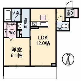 エムズ グアナファト(1LDK/1階)の間取り写真