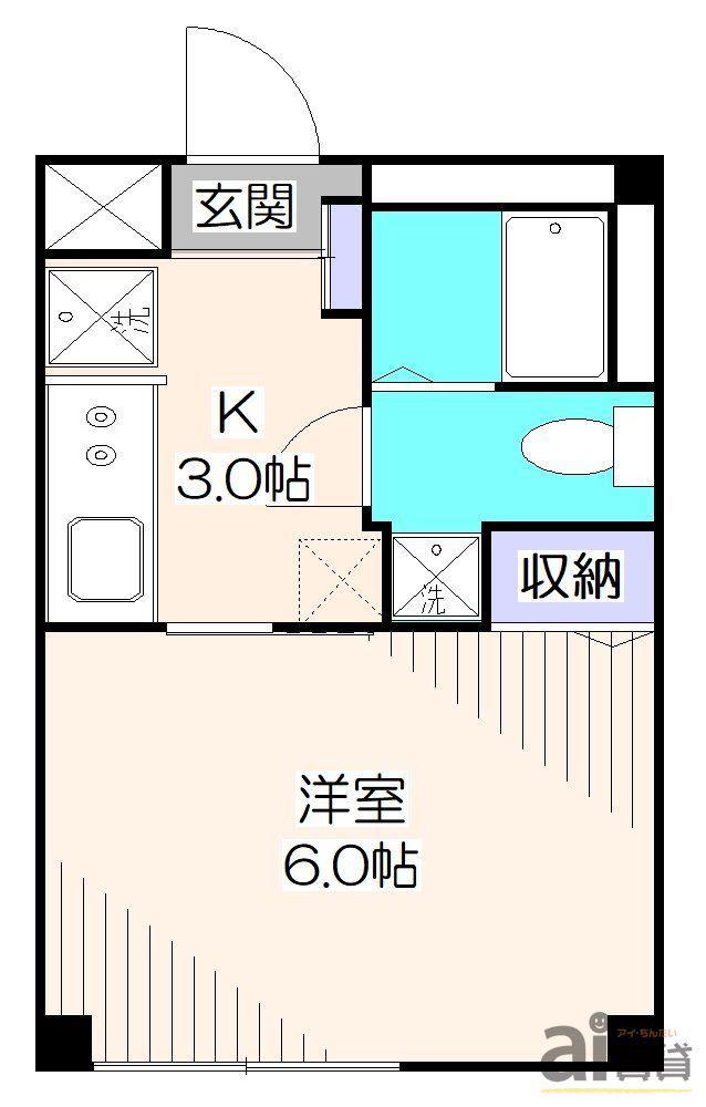 AIFORT.池袋I(1K/2階)の間取り写真
