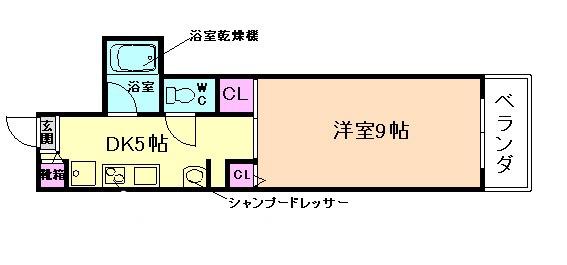 山仁サツキハイツII(1DK/2階)の間取り写真