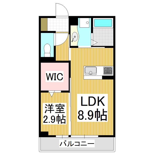 コンフォート征矢野(1LDK/2階)の間取り写真