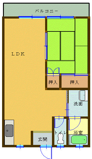 オータムハイツ(1LDK/2階)の間取り写真