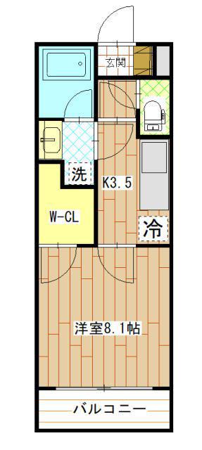 メゾン ド アンジュ(1K/2階)の間取り写真