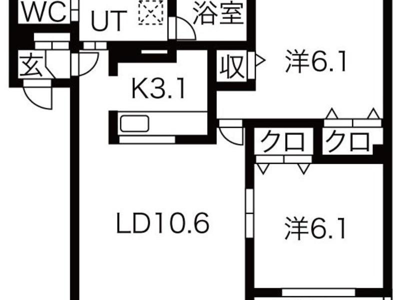 ロイヤルハイツ(2LDK/1階)の間取り写真