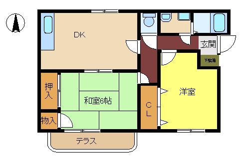 パセオ香呂(2DK/2階)の間取り写真