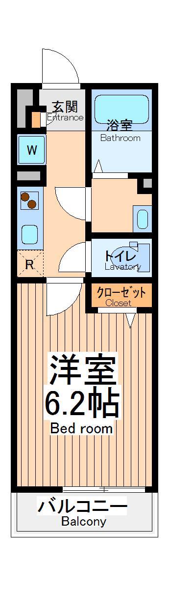 リブリ・グランパル川崎(1K/2階)の間取り写真