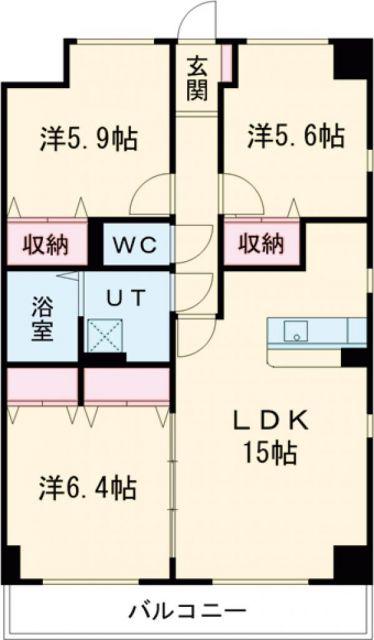 アグレアーブル(3LDK/4階)の間取り写真
