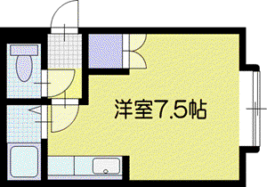 パブリックヴィラII(ワンルーム/1階)の間取り写真