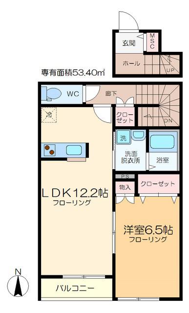 ELVITA(1LDK/2階)の間取り写真