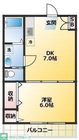 春栄コーポ(1DK/2階)の間取り写真