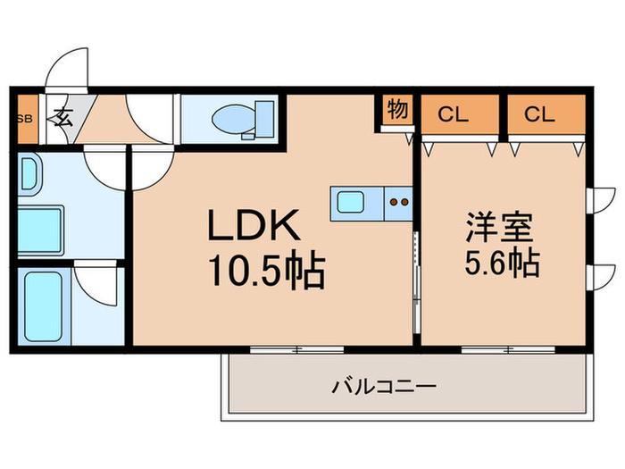 TRANQUILLITE(1LDK/1階)の間取り写真