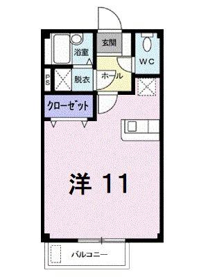 メゾン21(ワンルーム/2階)の間取り写真