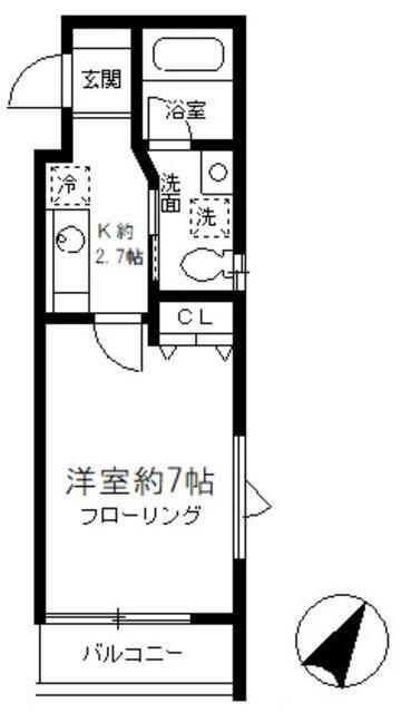 グランアセット月島(1K/3階)の間取り写真