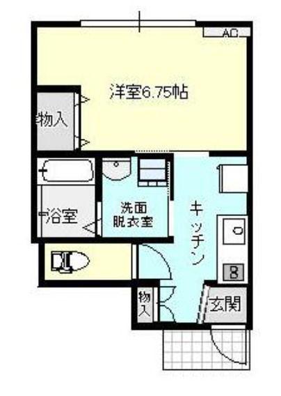 アバンティ京田A棟(1K/1階)の間取り写真