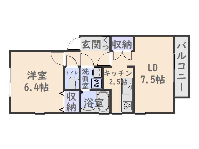 KIKUNAGA08(1LDK/2階)の間取り写真