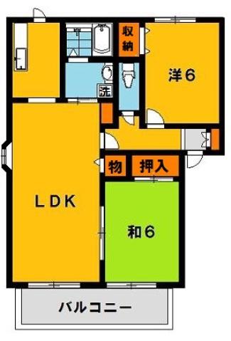 ラファールエステーIIIB(2LDK/2階)の間取り写真