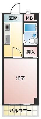 マルセビル(1K/4階)の間取り写真