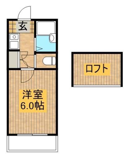レンパレスパルコ A棟(1K/2階)の間取り写真