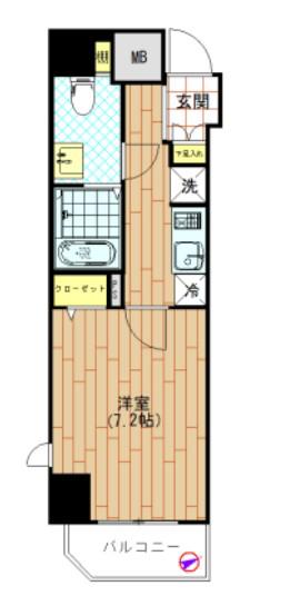 アリーチェ練馬北町(1K/6階)の間取り写真