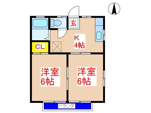 GRACIASI(2K/1階)の間取り写真