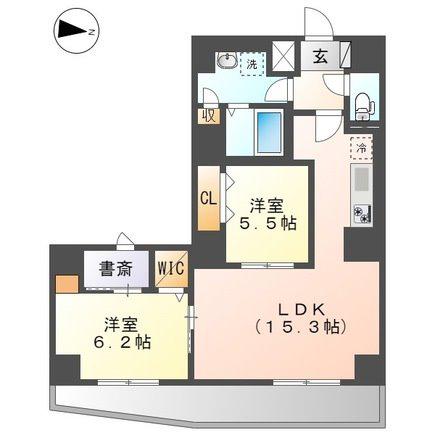 ミネルヴァ千住新橋(2LDK/8階)の間取り写真