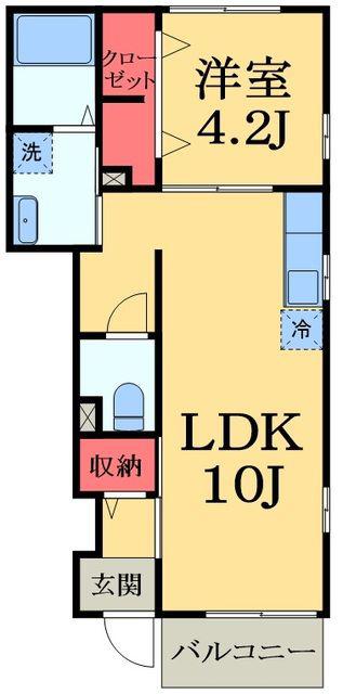 シルフィードⅡ(1LDK/1階)の間取り写真