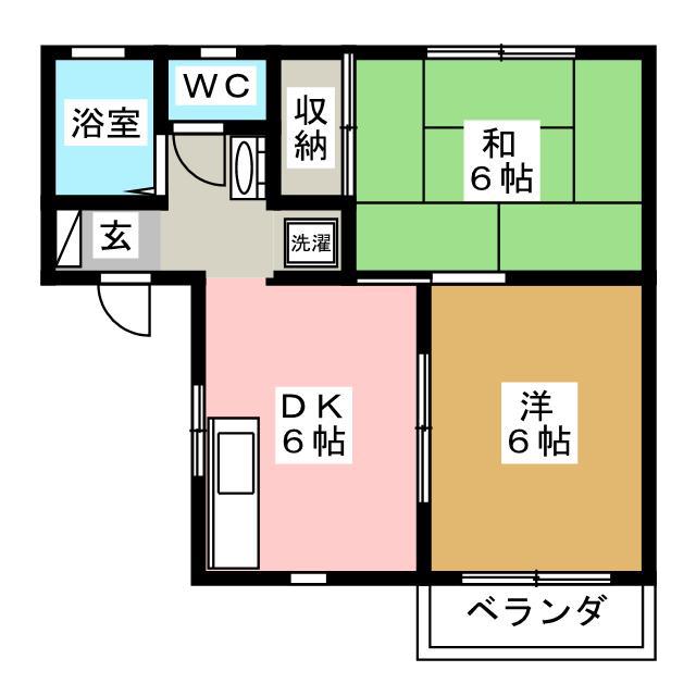 グレイス大鷹(2DK/1階)の間取り写真