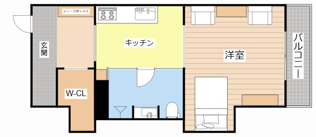 メゾン守山(ワンルーム/2階)の間取り写真