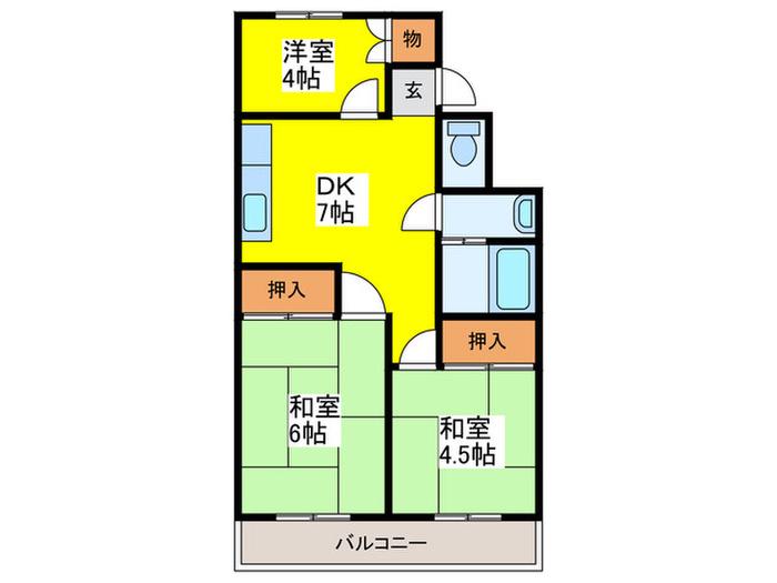 リバ-エッヂマンション(3DK/2階)の間取り写真