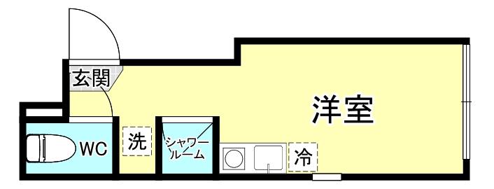 ヴィラ浅草(ワンルーム/2階)の間取り写真