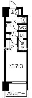 W-STYLE神戸II(1K/5階)の間取り写真