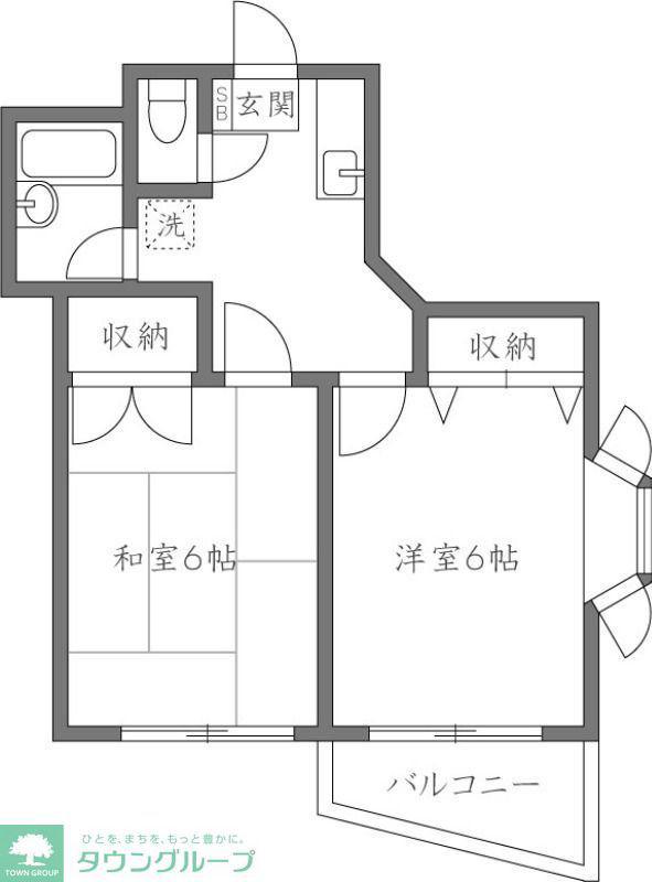 リバーサイド小泉(2K/2階)の間取り写真