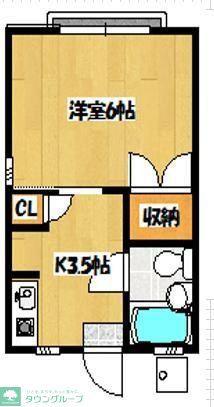 藤コーポ(1K/1階)の間取り写真