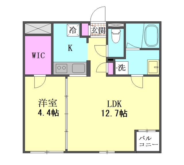 リエール大井(1LDK/4階)の間取り写真