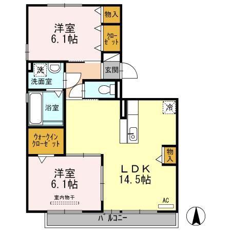 DGRANCE(2LDK/3階)の間取り写真