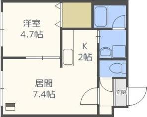 ブランノワール琴似ST(1DK/3階)の間取り写真