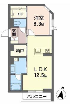 シャーメゾン定禅寺(1LDK/1階)の間取り写真
