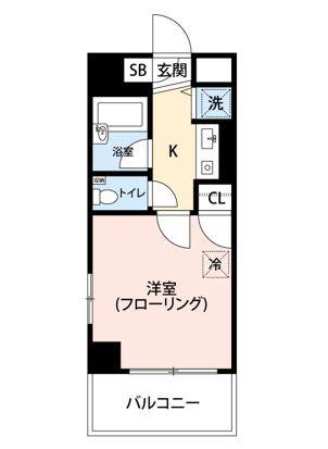 マイナビSTAYミライエ西新宿駅前(1K/6階)の間取り写真