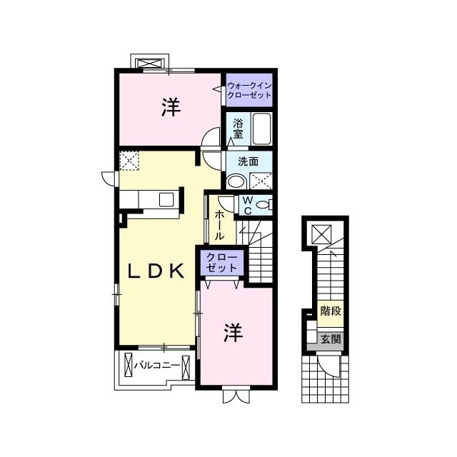 デスパシオ(2LDK/2階)の間取り写真