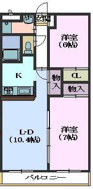 ベル・ステージ・竹の山II(2LDK/3階)の間取り写真