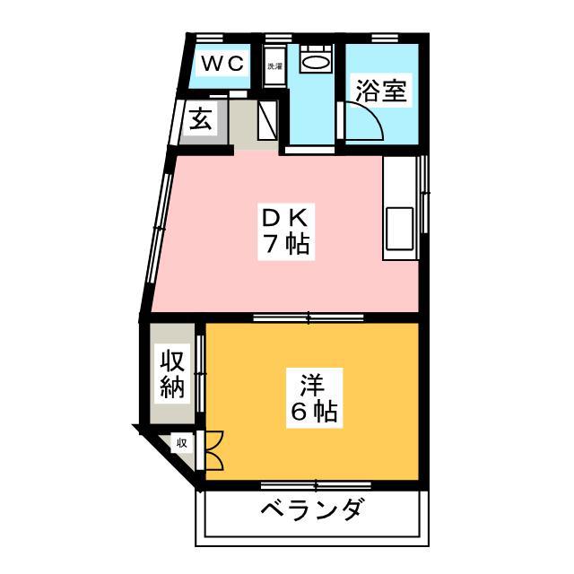 コーポアナミ(1DK/1階)の間取り写真