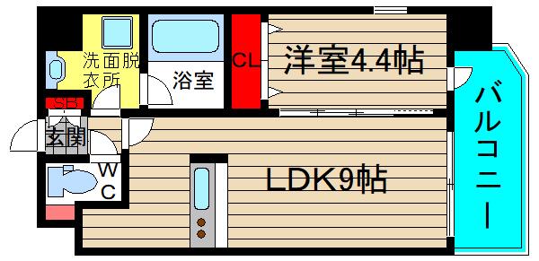 スプランディッド難波(1LDK/5階)の間取り写真