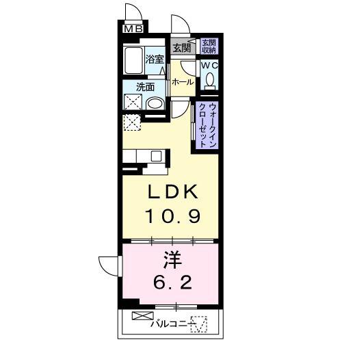 ベルソレイユ(1LDK/1階)の間取り写真