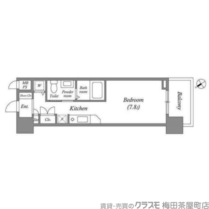 エスリード御堂筋梅田(ワンルーム/2階)の間取り写真