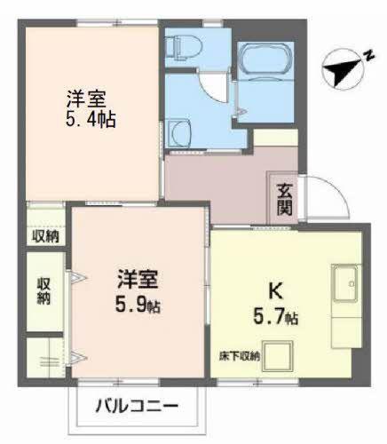 サンロード A(2K/2階)の間取り写真